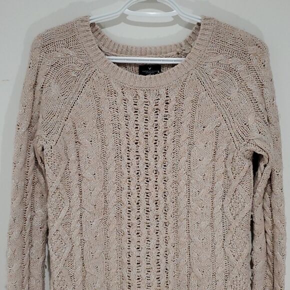 𝅺american Eagle XS pink crewneck knit sweater - Picture 2 of 7